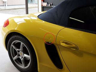 ポルシェ ボクスターのデントリペア位置