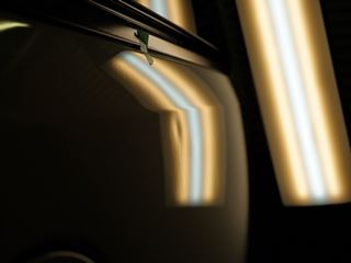 ダッジ グランドキャラバンのデントリペア前