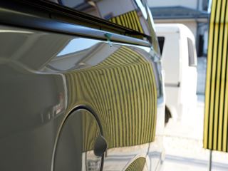 ダッジ グランドキャラバンのデントリペア後